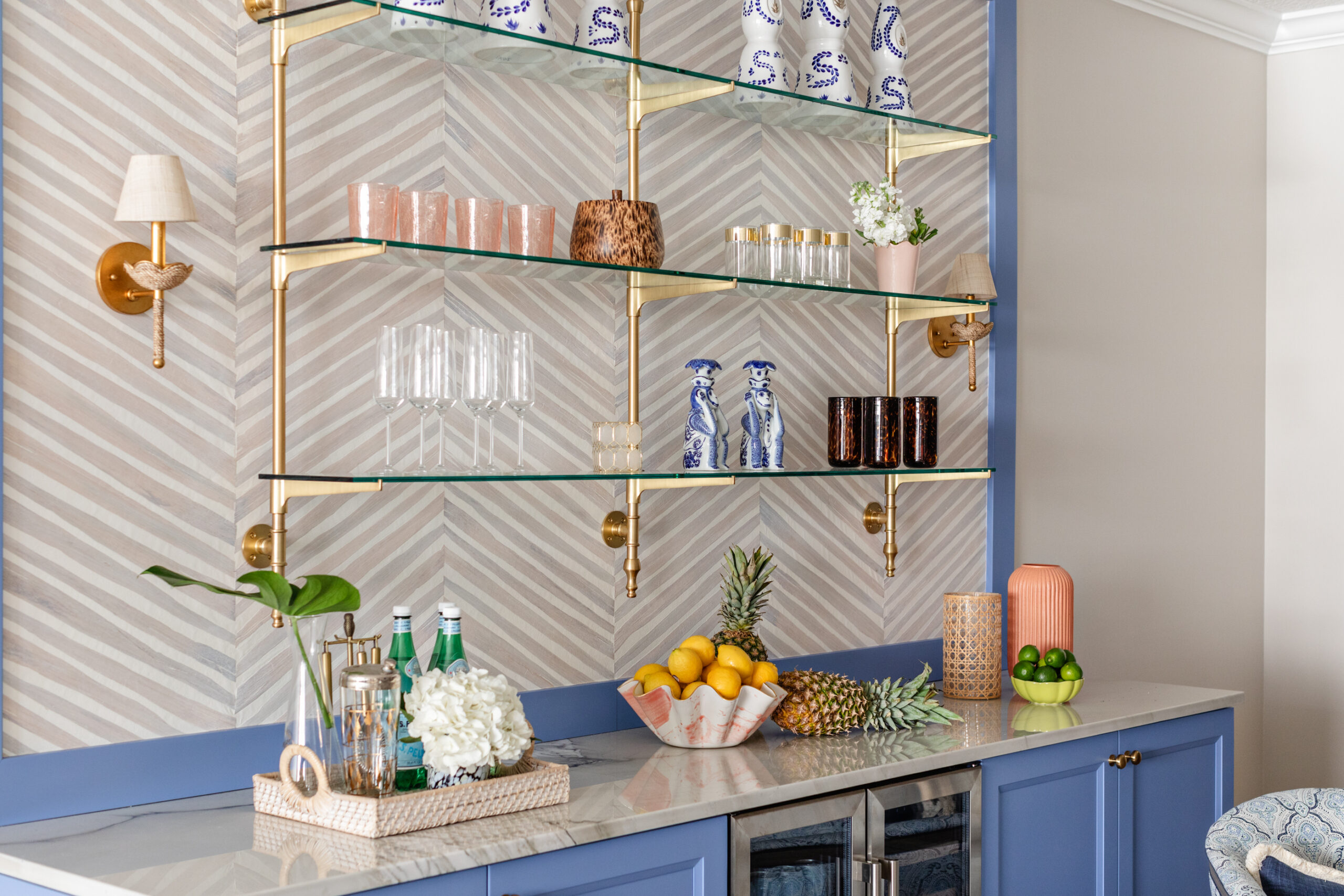 Interior renovation project at Ocean Grande with custom shelving and modern design